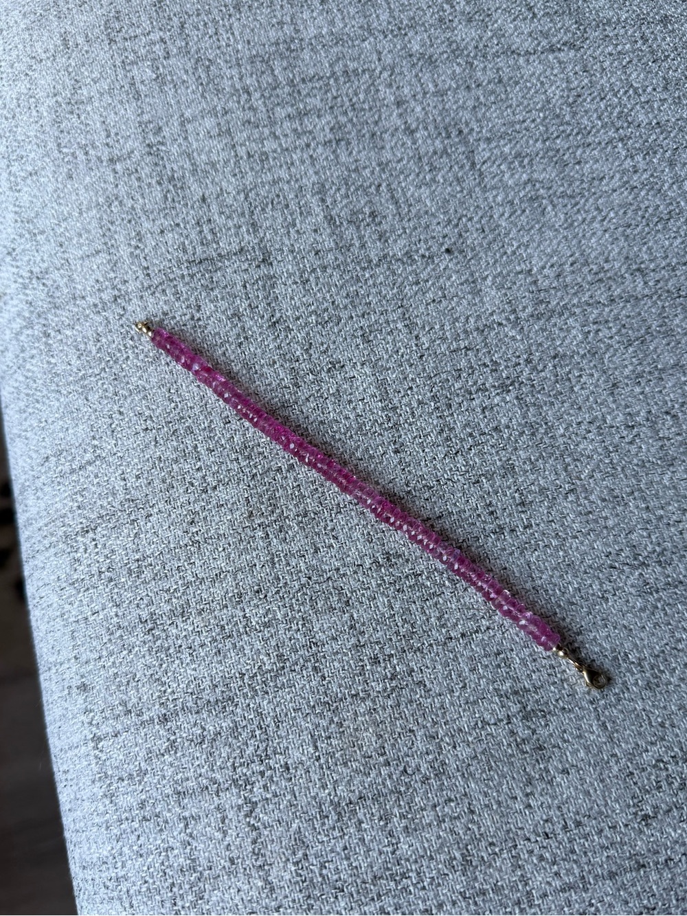 14k Hot Pink Topaz Heishi Bracelet - Picture 12 of 12